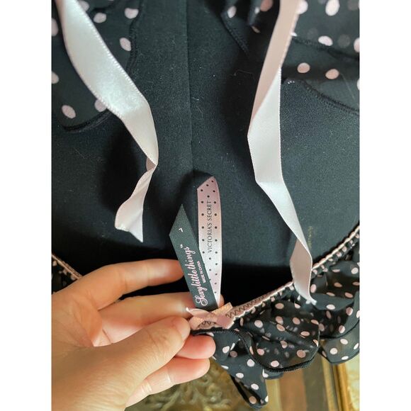 Y2k vintage Victoria’s secret Polkda Dot 2 Peice Lingerie Pj Set Size L - Picture 3 of 3